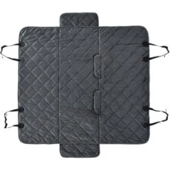 PawHut Telo Coprisedile Per Auto Effetto Velluto Con Fondo Antiscivolo E Cinghie Di Fissaggio, 160x145cm, Grigio