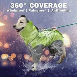 SOEKAVIA Impermeabile Per Cani Con Cappuccio Staccabile, Cappotto Per Cani Con Coulisse Esterna Regolabile, Giacca Impermeabile Per Cani, Giacca Antipioggia Con Cappuccio E Foro Per Colletto, 10 Tagli -Cibi per cani in Italia 36294838 5