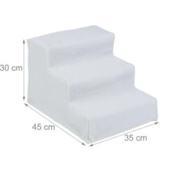Relaxdays Scaletta A 3 Gradini, Per Cani Piccoli & Grandi, Letto & Divano, Fodera In Tessuto HLP 30 X 35 X 45 Cm, Bianco -Cibi per cani in Italia 37858874 4