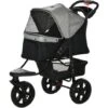 PawHut Passeggino Per Cani Pieghevole A 3 Ruote Con Freno, Cestino Portaoggetti E Porta Bottiglia, In Acciaio E Oxford, Grigio E Nero, 109.5x54.5x106.5cm 2 PawHut Passeggino Per Cani Pieghevole A 3 Ruote Con Freno, Cestino Portaoggetti E Porta Bottiglia, In Acciaio E Oxford, Grigio E Nero, 109.5x54.5x106.5cm -Cibi per cani in Italia 39507089 1
