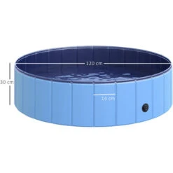 PawHut Piscina Per Cani In Plastica Bordo Stabile, 120x30cm (ØxH) -Cibi per cani in Italia 3993874 3