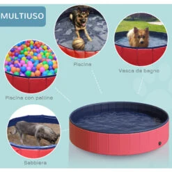 PawHut Piscina Per Cani In Plastica Bordo Stabile, 160x30cm (ØxH) -Cibi per cani in Italia 3993875 4