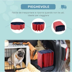 PawHut Piscina Per Cani In Plastica Bordo Stabile, 160x30cm (ØxH) -Cibi per cani in Italia 3993875 5