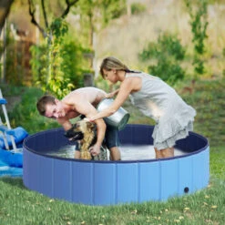 PawHut Piscina Pieghevole Per Cani In PVC, Azzurro, Ø140x30cm -Cibi per cani in Italia 3993879 2