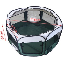 Recinto Staccabile Staccabile Per Animali Domestici Rotondo A Otto Lati - Verde -Cibi per cani in Italia 40390159 4