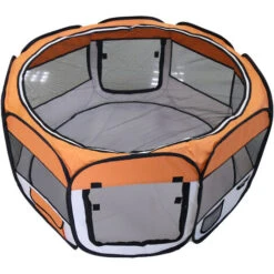 Recinzione Staccabile Staccabile Per Animali Domestici Rotonda Otto Lati-arancione