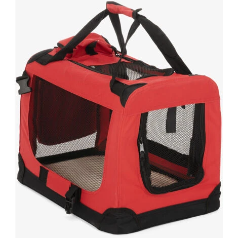 Trasportino Auto Cani E Gatti Piccola Taglia Pieghevole Morbido 48x31,5x36cm Oliver S Colore: Rosso 6 Trasportino Auto Cani E Gatti Piccola Taglia Pieghevole Morbido 48x31,5x36cm Oliver S Colore: Rosso - immagine 4