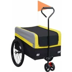 Nova Rimorchio Per Bici E Trasportino Bicicletta 2 In 1 Con Catarifrangenti Vari Colori Colore : Giallo Grigio E Nero -Cibi per cani in Italia 42228142 3