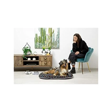 Baroni Home Cuscino Per Cani E Gatti Tessuto, Lavabile, Cuccia Taglia XL 62x100x9 Cm - Grigio E Stelle - Ovale 5 Baroni Home Cuscino Per Cani E Gatti Tessuto, Lavabile, Cuccia Taglia XL 62x100x9 Cm - Grigio E Stelle - Ovale - immagine 3