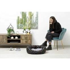 Baroni Home Cuscino Per Cani E Gatti Tessuto, Lavabile, Cuccia Taglia L 50x65 Cm - Grigio E Stelle -Cibi per cani in Italia 42579710 4