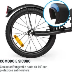 Klarfit Follower, Rimorchio Per Bicicletta, Ruota Da 16&quot A Pista Singola, 35 Kg Di Portata, Nero -Cibi per cani in Italia 42753540 4