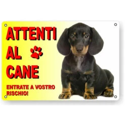 Attenti Al Cane Cartello Targa Bassotto