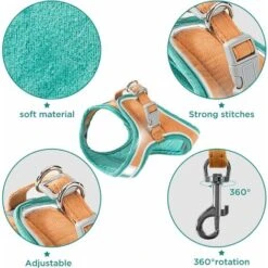 SOEKAVIA Pettorina E Guinzaglio Per Gatti, Comoda Giacca Da Passeggio Per Gatti Con Guinzaglio, Imbracatura Per Gilet, Strisce Riflettenti Traspiranti, Giacca Per Gatti Di Taglia Piccola Media Verde M -Cibi per cani in Italia 43481721 5