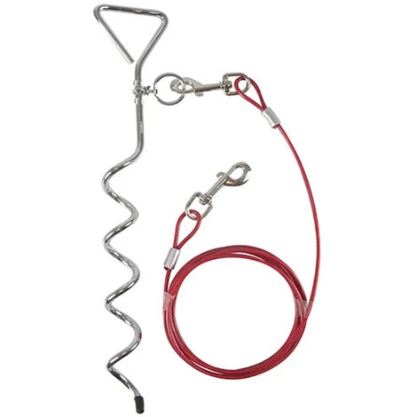 Picchetto A Spirale Con Cavo Guinzaglio Palo Con Corda Per Cani 4 Mt Da Giardino 5 Picchetto A Spirale Con Cavo Guinzaglio Palo Con Corda Per Cani 4 Mt Da Giardino - immagine 3