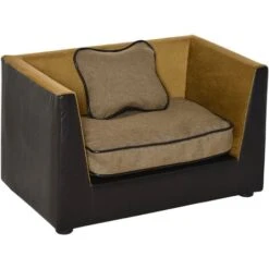 PawHut Divanetti Per Cani E Gatti In Ecopelle Con Cuscini 68.5 X 42 X 43 Cm