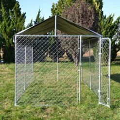 Recinto Per Cani Con Tetto 4x2,3x1,83m Porta Con Chiusura Tetto Resistente A Raggi UV E Intemperie 10 Recinto Per Cani Con Tetto 4x2,3x1,83m Porta Con Chiusura Tetto Resistente A Raggi UV E Intemperie -Cibi per cani in Italia 45689674 4