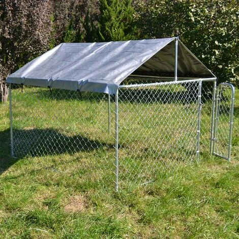 Recinto Con Tetto 2,3x2,3x1,22m Porta Con Chiusura Tetto Resistente A Raggi UV E Intemperie Cortile 3 Recinto Con Tetto 2,3x2,3x1,22m Porta Con Chiusura Tetto Resistente A Raggi UV E Intemperie Cortile