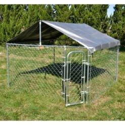 Recinto Con Tetto 2,3x2,3x1,22m Porta Con Chiusura Tetto Resistente A Raggi UV E Intemperie Cortile 8 Recinto Con Tetto 2,3x2,3x1,22m Porta Con Chiusura Tetto Resistente A Raggi UV E Intemperie Cortile -Cibi per cani in Italia 45689709 2