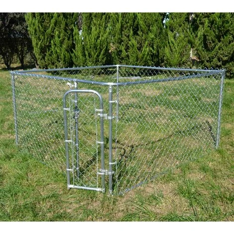 Recinto Con Tetto 2,3x2,3x1,22m Porta Con Chiusura Tetto Resistente A Raggi UV E Intemperie Cortile 5 Recinto Con Tetto 2,3x2,3x1,22m Porta Con Chiusura Tetto Resistente A Raggi UV E Intemperie Cortile - immagine 3