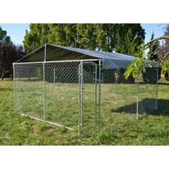 Recinto Per Cani Con Tetto 4x4x1,83m Porta Con Chiusura Tetto Resistente A Raggi UV E Intemperie 9 Recinto Per Cani Con Tetto 4x4x1,83m Porta Con Chiusura Tetto Resistente A Raggi UV E Intemperie -Cibi per cani in Italia 45689738 3