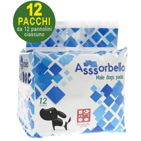 Ferribiella 144 Pannolini A Fascia Per Cani Maschi 88 X 20 Cm - 12 Pacchi Da 12 Pezzi Cad 3 Ferribiella 144 Pannolini A Fascia Per Cani Maschi 88 X 20 Cm - 12 Pacchi Da 12 Pezzi Cad