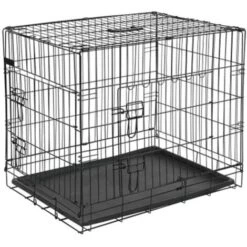 @Pet Gabbia Trasporto Per Cani In Metallo 77,5x48,5x55,5 Cm Nera 15002 @Pet