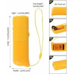 Kueatily 3 In 1 Anti Bark Repeller, 3 In 1 Handheld Ultrasonic Anti Bark Stopper Per Cane Ultrasuoni LED Portatile Anti Bark Stop Barking E Anti Bark Teaching Education -Cibi per cani in Italia 47438689 2