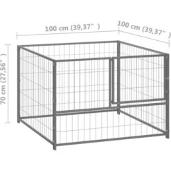 Gabbia Per Cani Argento 100x100x70 Cm In Acciaio VidaXL 9 Gabbia Per Cani Argento 100x100x70 Cm In Acciaio VidaXL -Cibi per cani in Italia 47584846 3