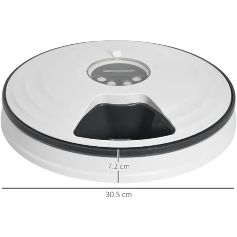 PawHut Distributore Automatico Cibo Cani E Gatti Pasti Ciotole Con Timer E Display LED A Batterie 5 PawHut Distributore Automatico Cibo Cani E Gatti Pasti Ciotole Con Timer E Display LED A Batterie - immagine 3