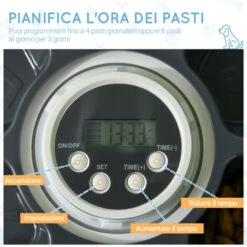 PawHut Distributore Automatico Cibo Cani E Gatti Pasti Ciotole Con Timer E Display LED A Batterie 10 PawHut Distributore Automatico Cibo Cani E Gatti Pasti Ciotole Con Timer E Display LED A Batterie -Cibi per cani in Italia 48390885 4