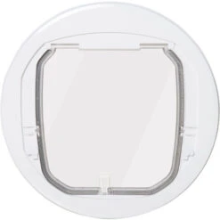 PawHut Gattaiola Con 4 Modalità Di Blocco Per Vetro, Rete E Porte, Φ44x4cm, Bianco