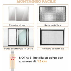 PawHut Gattaiola Con 4 Modalità Di Blocco Per Vetro, Rete E Porte, Φ44x4cm, Bianco -Cibi per cani in Italia 49341352 5