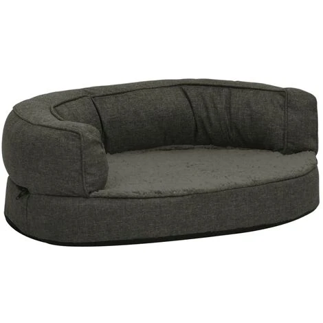Materasso Ergonomico Per Cani 60x42 Cm Pile Lino Grigio Scuro VidaXL 3 Materasso Ergonomico Per Cani 60x42 Cm Pile Lino Grigio Scuro VidaXL