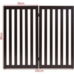 COSTWAY Cancello Pieghevole Per Cani Con 4 Pannelli, Cancello Di Legno Per Animali Domestici Con Cuscinetti Antiscivolo, Barriera Espandibile Per Porte D’Ingresso Corridoi Scale (Marrone 2 Pannelli) -Cibi per cani in Italia 50652594 5