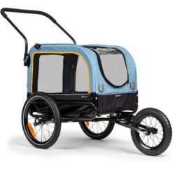 Klarfit Corgi 2-in-1 Dog Trailer & Stroller 600D Oxford Tubo D'acciaio Bandierina Segnaletica