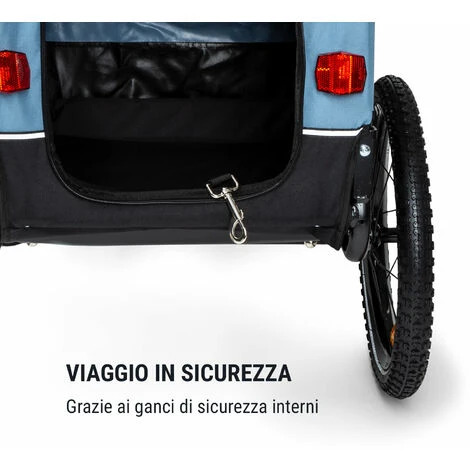 Klarfit Corgi 2-in-1 Dog Trailer & Stroller 600D Oxford Tubo D'acciaio Bandierina Segnaletica 6 Klarfit Corgi 2-in-1 Dog Trailer & Stroller 600D Oxford Tubo D'acciaio Bandierina Segnaletica - immagine 4