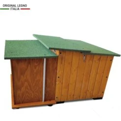 Cuccia In Legno Per Cani Da Esterno Rinforzata Mod. Italy Con Veranda Verde MADE IN ITALY BB - Barboncino Senza TENDINA 73x87xH51 -Cibi per cani in Italia 50911719 4