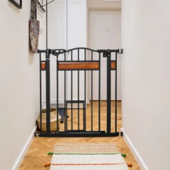 PawHut Cancellino Per Cani Con Fissaggio A Pressione, Estensibile Da 74-80cm Con Chiusura Automatica, Nero -Cibi per cani in Italia 50987055 2