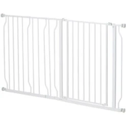 PawHut Cancelletto Di Sicurezza Per Cani Estensibile Da 75-145cm, In Acciaio E ABS