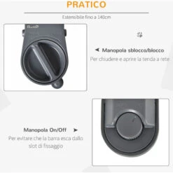 PawHut Barriera Di Sicurezza Per Cani Estensibile Fino 140cm Per Porte E Scale -Cibi per cani in Italia 51074343 4