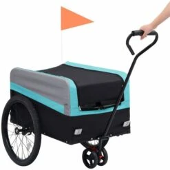 Rimorchio Per Bici E Carrello XXL 2 In 1 Blu Grigio E Nero -Cibi per cani in Italia 51121718 5