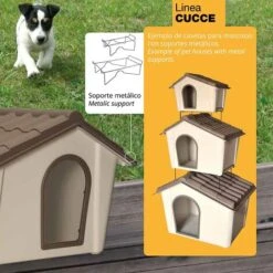 Cuccia Per Cani In Resina Con Tetto Apribile Da Esterno -Small -Cibi per cani in Italia 51166224 4