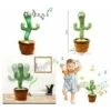 Peluche Giocattolo Cactus Danzante Pupazzo Parlante Luminoso Canta Balla