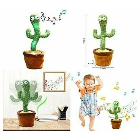 Peluche Giocattolo Cactus Danzante Pupazzo Parlante Luminoso Canta Balla 3 Peluche Giocattolo Cactus Danzante Pupazzo Parlante Luminoso Canta Balla