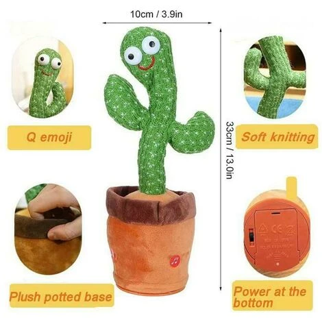 Peluche Giocattolo Cactus Danzante Pupazzo Parlante Luminoso Canta Balla 4 Peluche Giocattolo Cactus Danzante Pupazzo Parlante Luminoso Canta Balla - immagine 2