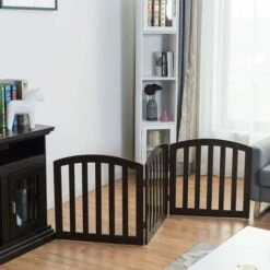 COSTWAY Cancello Di Legno Per Animali Domestici, Cancelletto Di Sicurezza Per Cani E Animali Domestici, Per Casa, Entrata E Scale (3 Pannelli Marrone)= -Cibi per cani in Italia 51604838 5