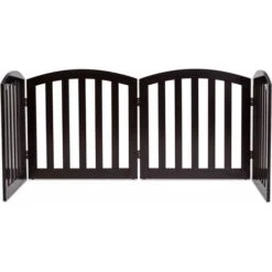 COSTWAY Cancello Di Legno Per Animali Domestici, Cancelletto Di Sicurezza Per Cani E Animali Domestici, Per Casa, Entrata, Scale, Bianco (4 Pannelli Marrone) -Cibi per cani in Italia 51604843 5