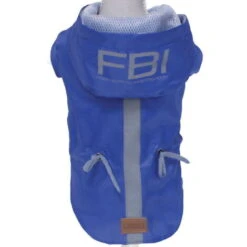 Croci Impermeabile VANCOUVER FBI BLUE Con Cappuccio E Foro Per Guinzaglio Per Cani : 20 Cm