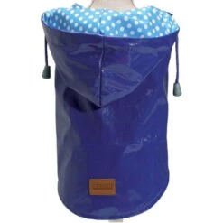 Croci Impermeabile RAINDROP BLUE Con Cappuccio E Foro Per Guinzaglio Per Cani : 20 Cm