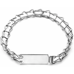 Record Collare A Scaletta In Acciaio Cromato Con Targhetta Per Cani: 1,5 X 55 Cm Collare